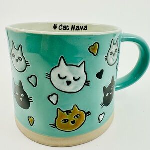 Cat Mama Mug Spectrum Designz Birn #Cat Mama 17 oz. ceramic mug in aqua blue.